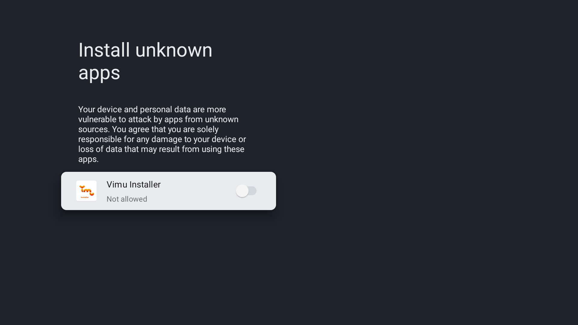 Install unknown apps settings