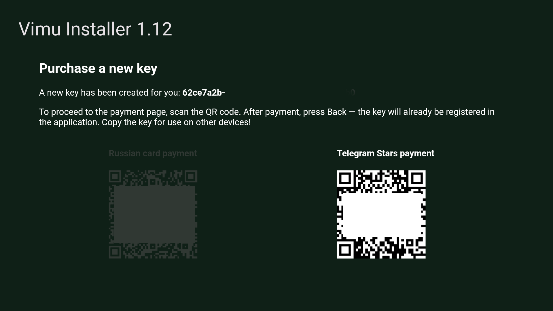 Payment options with QR codes